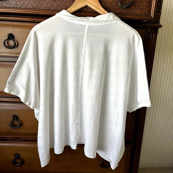 Eileen Fisher White Organic Cotton Poplin Boxy button Up Minimalist Top Size 2X - Picture 7 of 10